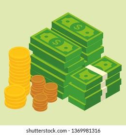 Concept Big Money Big Pile Cash Stock Vector (Royalty Free) 1369981316 ...