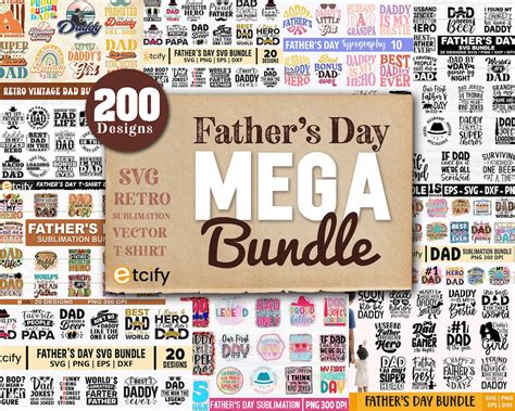 Fathers Day Mega Bundle Happy Fathers Day Bundle Dad Bundle Dad Svg