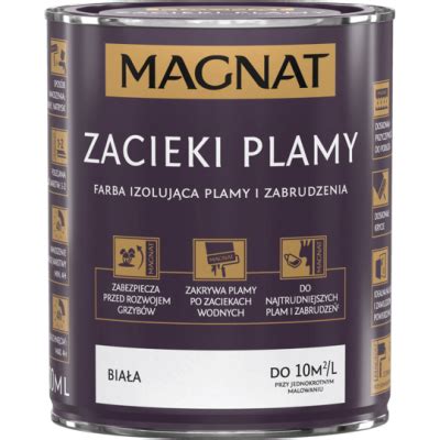 Magnat Farba Zacieki Plamy 0 8L Biała Sadz Tłuszcz