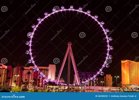 The High Roller Ferris Wheel in Las Vegas Editorial Photo - Image of ride, curve: 46596551