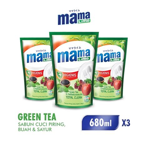 Jual Mama Lime Green Tea Sabun Cuci Piring Pouch Ml X Shopee