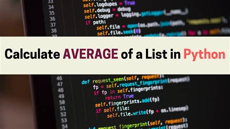 Calculate AVERAGE Of A List In Python Pythonpip