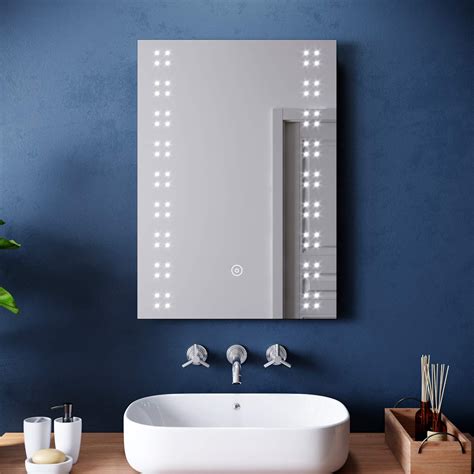 Buy Elegant Modern Illuminated Led Bathroom Mirror With Lights 500x700mm Heated Demister Pad