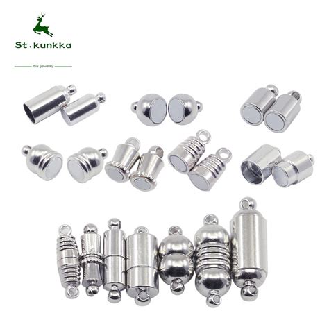 Stkunkka Rhodium Color Magnetic Clasps Stainless Steel 10 Pcslot Shopee Malaysia