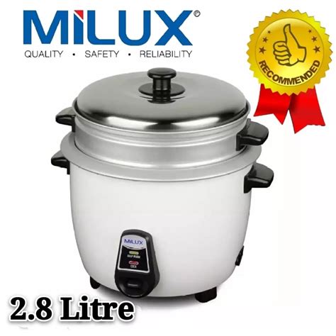 Milux MRC 2128 Electric Rice Cooker 2 8 Litre With Steamer MRC2128