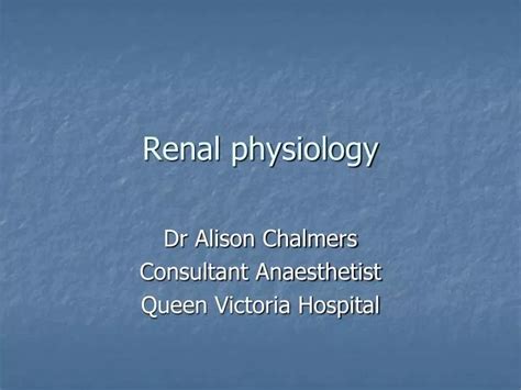 Ppt Renal Physiology Powerpoint Presentation Free Download Id 6369491