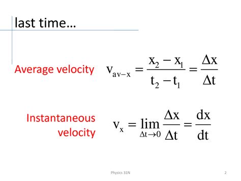 Instantaneous Velocity Formula