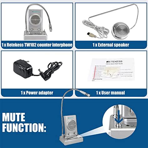 Retekess Tw102 Window Intercom8m Cable With Outer Speakerloud Speaker