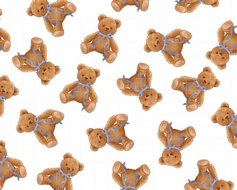 Teddy Bear T Wrap Cute Bears Wrapping Paper Digital Download Paper