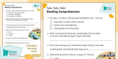 Level 5c Tails Tails Tails Reading Comprehension