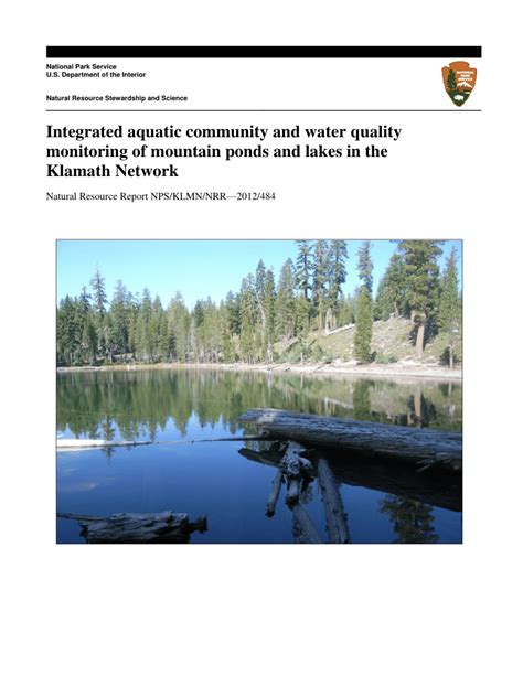 Pdf Integrated Aquatic Community And Water Quality Monitoring Of