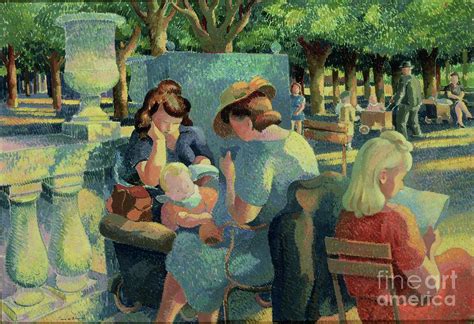 Luxembourg Gardens 1943 Painting By Pierre De Belay Fine Art America