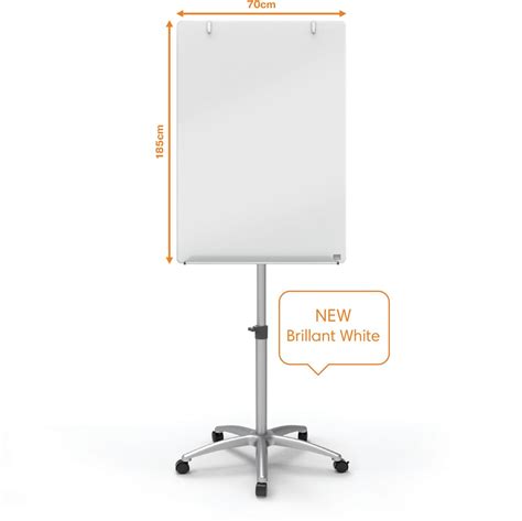 Nobo Glass Mobile Magnetic Flipchart Easel 1850mm X 700mm Office Furniture Direct