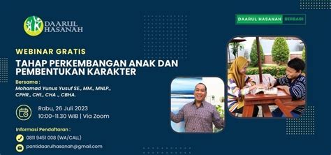 Webinar Parenting Tahap Perkembangan Anak Dan Pembentukan Karakter