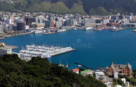 Wellington and Harbour at Night Stock Image - Image of harbour, zealand ...