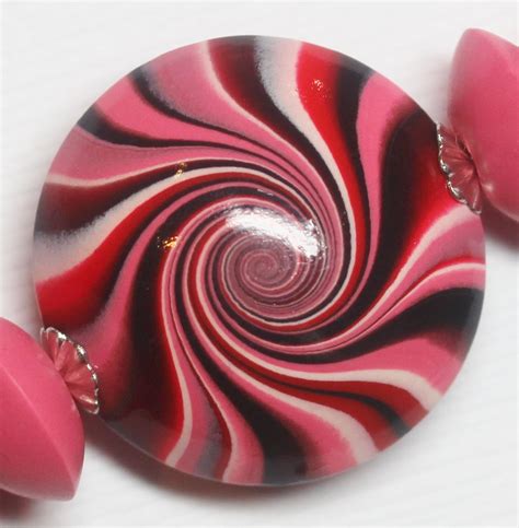 Handmade Beads Polymer Clay Beads Swirl Beads Spiral Beads