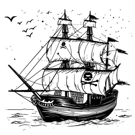 Free Pirate Ships Svg Vector File For Laser Cutting K Laser Cutter