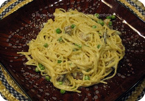 sweet  spicy comforts creamy delight spaghetti  carbonara sauce