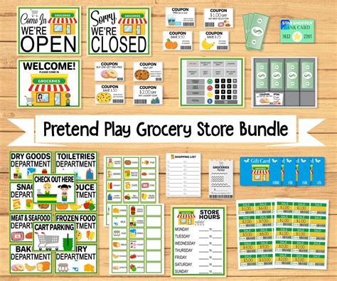 Pretend Play Grocery Store Printable Grocery Shop Dramatic Etsy