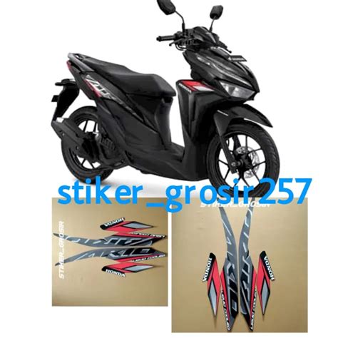 STIKER STRIPING LIS BODY MOTOR VARIO 125 LED 2020 2021 WARNA HITAM