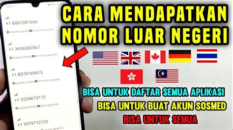 Cara Mendapatkan Nomor Luar Negeri Gratis Terbaru YouTube