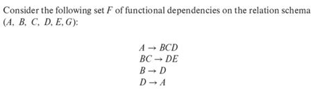 Solved Consider The Following Set F Of Functional