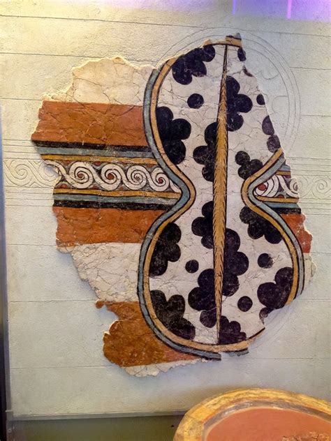 Mycenaean Figure Of Eight Shield Fresco 15th C Bce