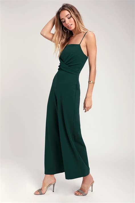 Cute Green Jumpsuit Twist Front Jumpsuit Wide Leg Jumpsuit Lulus