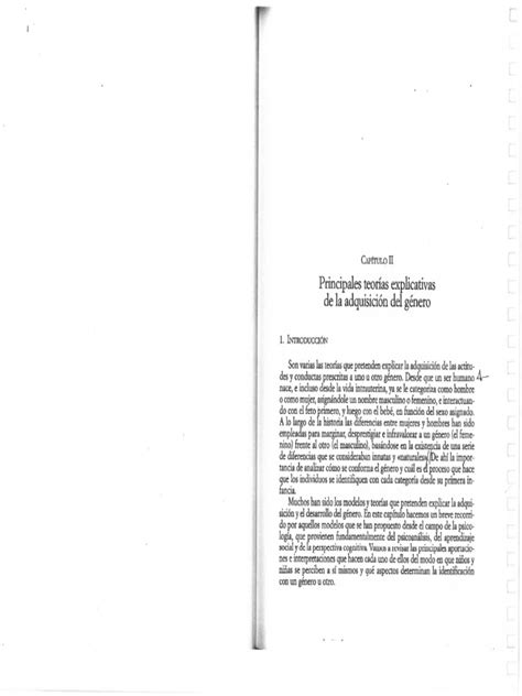 1 Principales Teorias Explicativas De La Adquisión Del Género Pdf