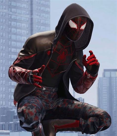 Spider-Man Miles Morales The End Leather Jacket Hoodie - Jackets Masters