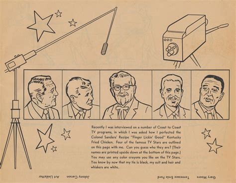 Four Of The Famous Tv Stars Colonel Sanders Coloring Book  Flickr