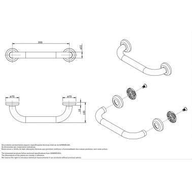 Asidero Recto De Cm Fabricado En Acero Lacado Blanco Modelo Wccare