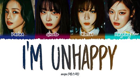 aespa 에스파 I m Unhappy 1 HOUR LOOP Lyrics 1시간 가사 YouTube