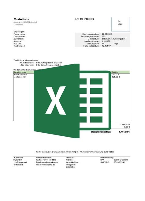 Kostenlose Rechnungsvorlagen F R Excel Und Open Office