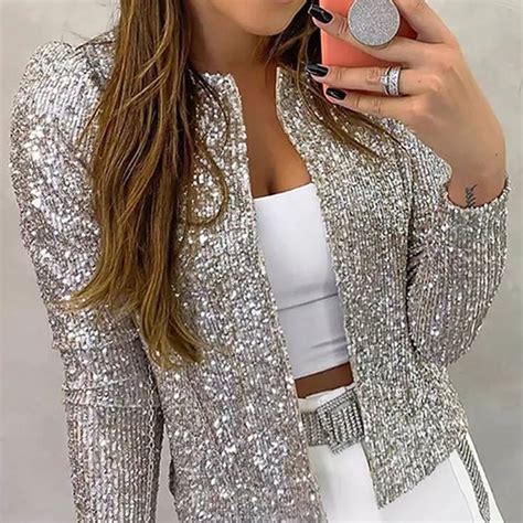 Silver Sequin Jacket Party Jacket Womens Dinner Jacket Etsy Uk