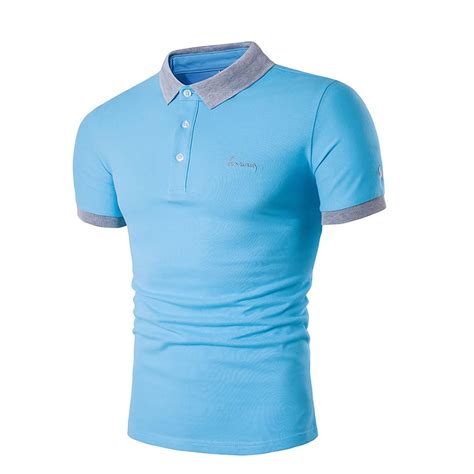 Shop Mens Solid Colored Slim Polo Cotton Active Daily Weekend Shirt