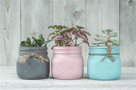 Succulent Mason Jar Planters Or Herb Garden Ka Styles