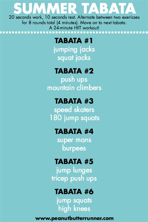 30 Minute Bodyweight Tabata Workout Tabata Workouts For Beginners