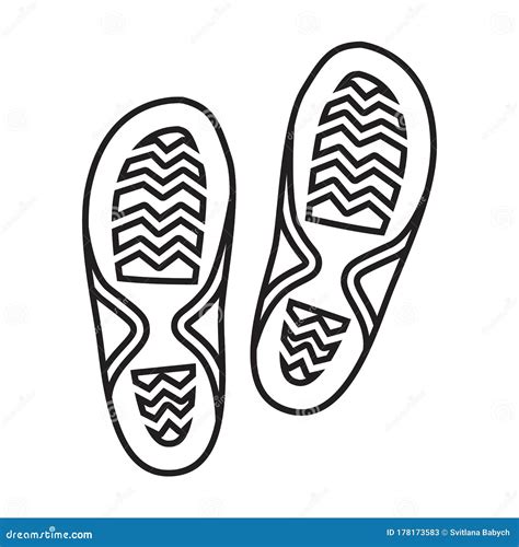 Shoe Print Clipart Black And White