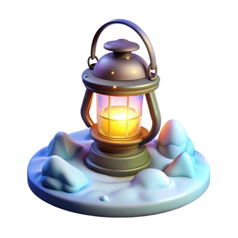 Glowing Lantern In Snowy Landscape 56091460 Png