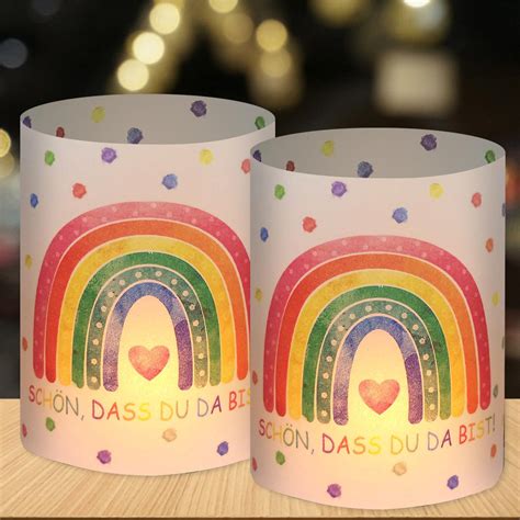 Amazon De Windlicht Tischdeko Geburtstag M Dchen Regenbogen Deko