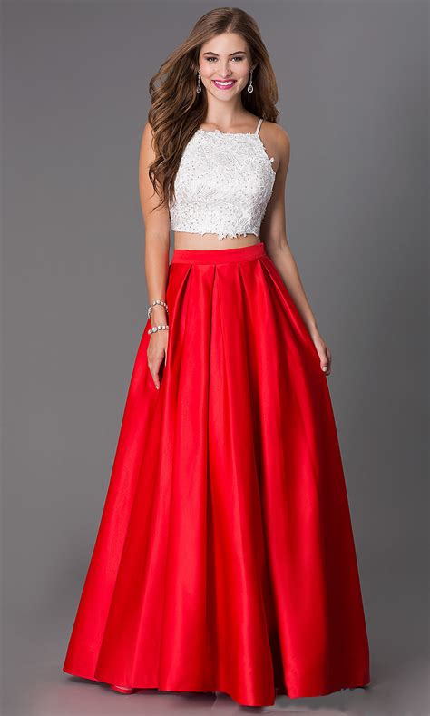 Sexy Jewel Neck Women Prom Dresses Two Pieces Simple Hot Sex Picture