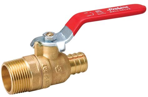 Mueller Proline Full Port Ball Valve 3 4 In Mip X Pex 400 Psi Wog 160 Psi Forged Brass