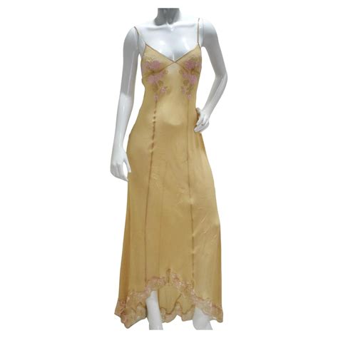 Victoria Secret Nude Tone Sheer Pink Lace Slip Dress For Sale At StDibs