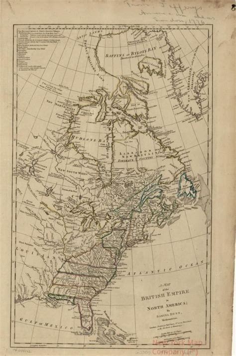 1774 Map A Map of the British Empire in North America. Map - Etsy ...