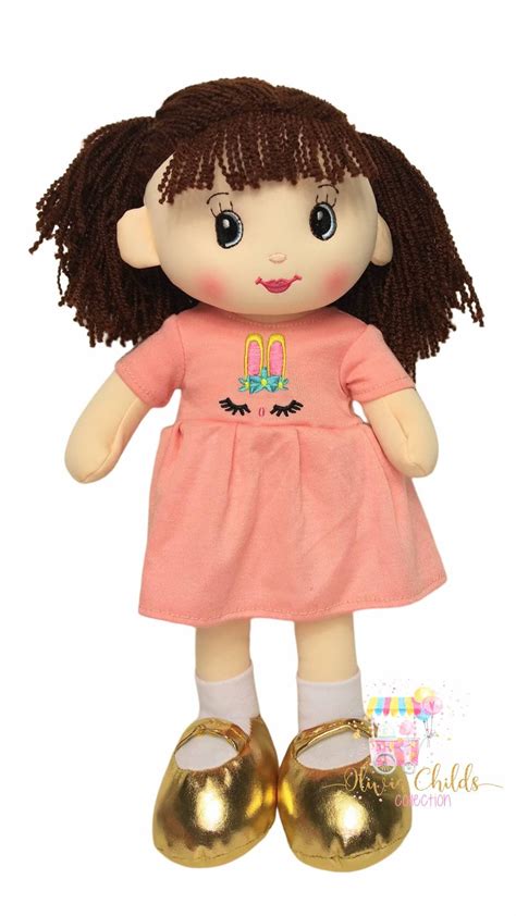 Personalized Option Plush Rag Doll Blonde Hair Birthday Or Christmas Gift First Baby Doll