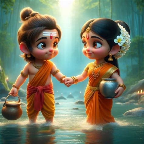 Shri Ram Sita Cute Cartoon Images Best In 2024 Cute