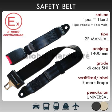 Jual Sabuk Pengaman Safety Seat Belt 2 Titik Manual Mobil Universal