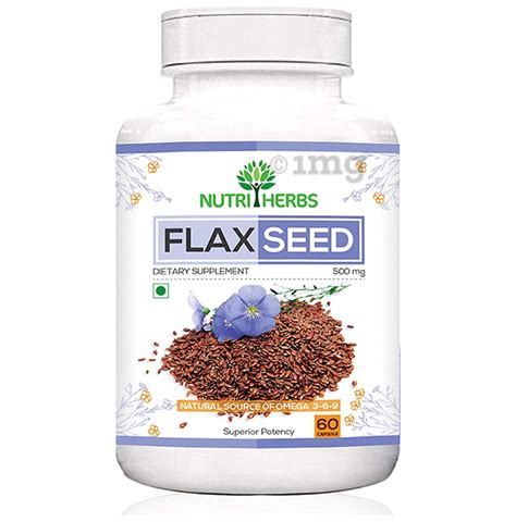 Nutriherbs Flaxseed 500mg Capsule Buy Bottle Of 60 Capsules At Best Price In India 1mg