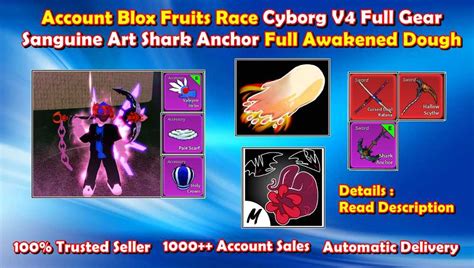 Blox Fruit Level 2550 Race Cyborg V4 T10 Full Gear Sanguine Art Full ...